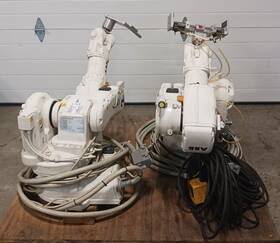 Irb140m2004 Abb Ab Lot Of 2 Irb 140 M2004 Industrial Robot Arm 140-6/0.8 With Cables