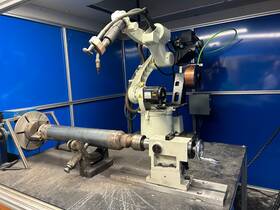 Ba006n Kawasaki Welding Robot Cell Miller Welder And Ultima 150 Plasma
