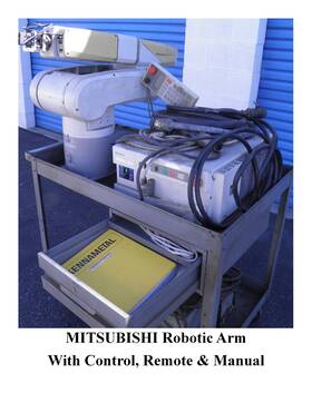 Rv-e3nl Mitsubishi Industrial 6-axis Robot Arm With Controller And Teach Pendent