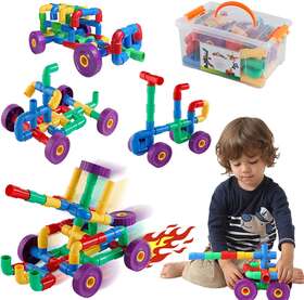 Zozoplay 313046875830 Stem Learning Toy Tubular Pipes And Spouts Joints 96 Piece Build Bicycl