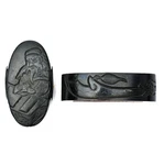 Signed By Yasunaga Japan Antique Guanyu Fuchi Kashira Sword Katana. Fixed Price $598.32.
