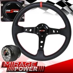 Adapter For 00-06 S2000 + 350MM Deep Dish Black Steering Wheel Red Stitching. Fixed Price $50.99.