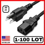 Wholesale 3 Prong Cord Ac Cable 20FT Long For Computer Monitor Desktop Appliance. Fixed Price $159.99.