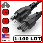 Lot Of 1-100 Ac Prong Laptop Power Cord 3FT 5FT 10FT 125V C5 Premium Cable. Fixed Price $119.99.