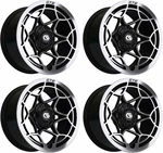 Gtw Nexus 14X7 Silver/black Aluminum Golf Cart Wheel 3:4 Offset 4X4. Fixed Price $449.95.