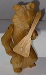 Vintage Russian Hand Carved Wood Bear Playing Instrument Mechanical Arm Ussr 4. Fixed Price $10.60.