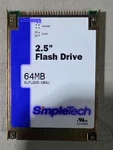 Simpletech 64MB 2.5" Flash Drive Model SLFLD25-064J + New. Fixed Price $29.95.