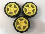 Autoec 3 Pack Plastic Wheels X001FX96C5 68MM Smart Car Robot Rc Fast Ship Yellow. Fixed Price $8.20.