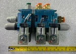 Mac Pneumatic Solenoid 3 Valve Bank 45A-L00-DFFJ-1KJ Used. Fixed Price $75.00.