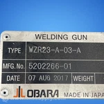 Obara Corp WZR23-A-03-A Welding Gun Assembly Usip. Fixed Price $840.00.