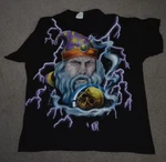Vtg American Thunder Wizard Merlin Skull Single Stitch Shirt Caribbean Dream. Fixed Price $99.95.