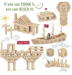 Brain Blox Building Blocks Planks Natural Wood Stem Toy Boys Girls 300 Pieces. Fixed Price $21.01.